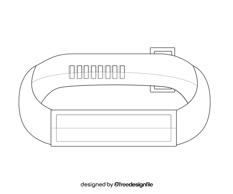 Cartoon mi band black and white clipart