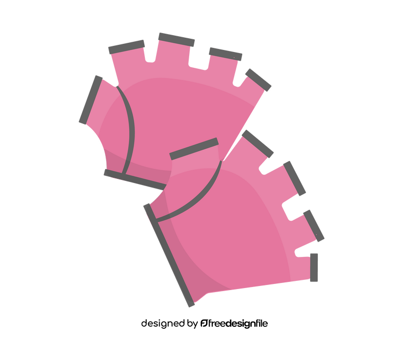Pink fitness gloves drawing clipart