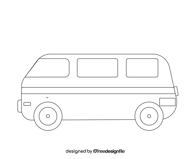 Tour bus black and white clipart