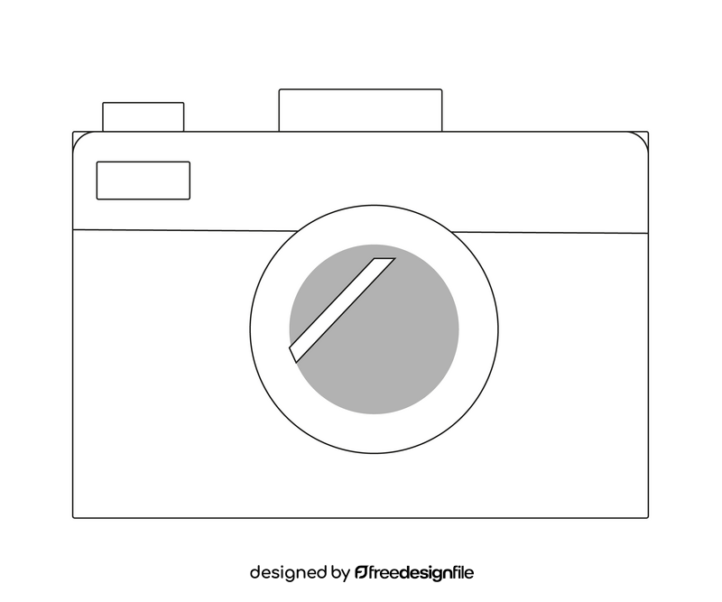 Cartoon camera black and white clipart