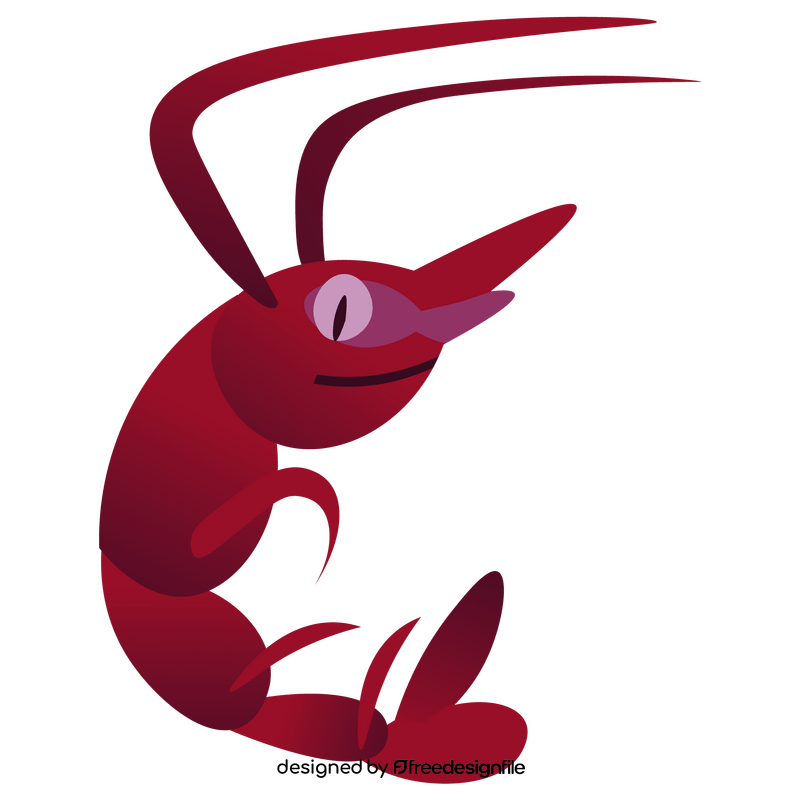 Cute shrimp smile cartoon clipart