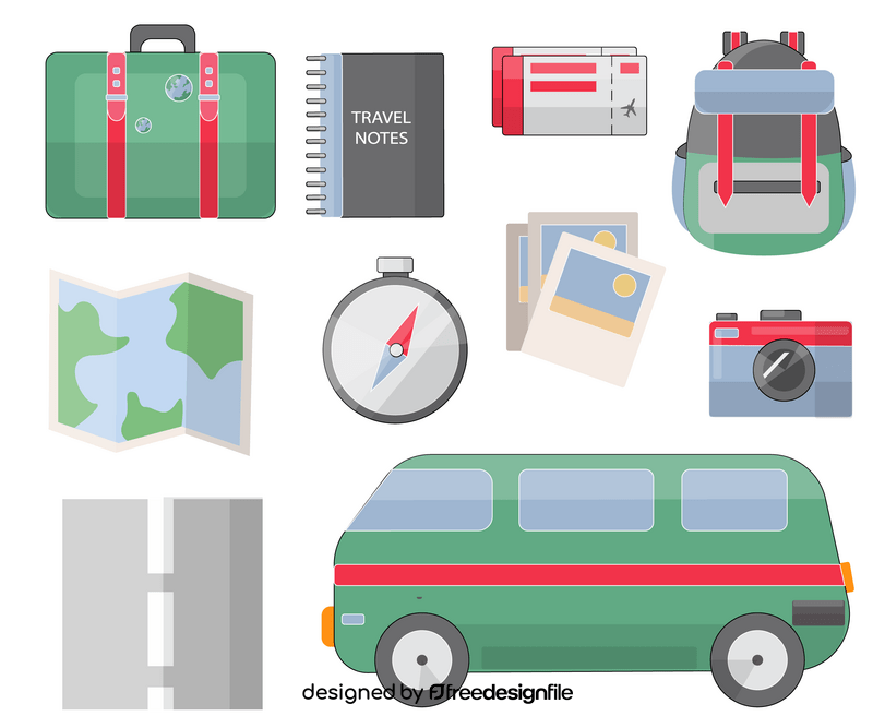 Trip, travel icons vector