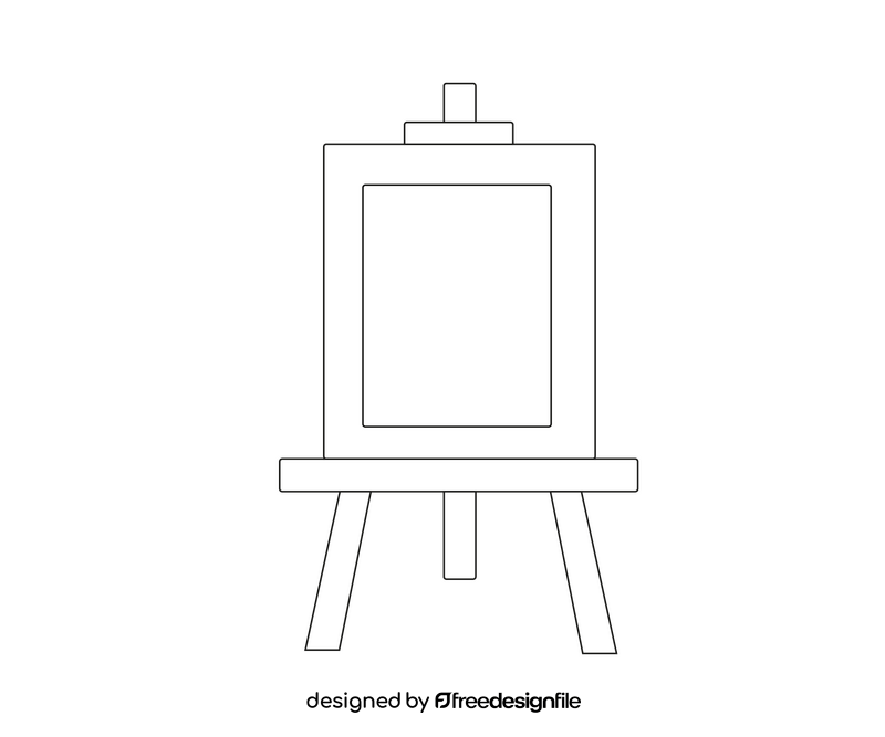 Painting easel free black and white clipart