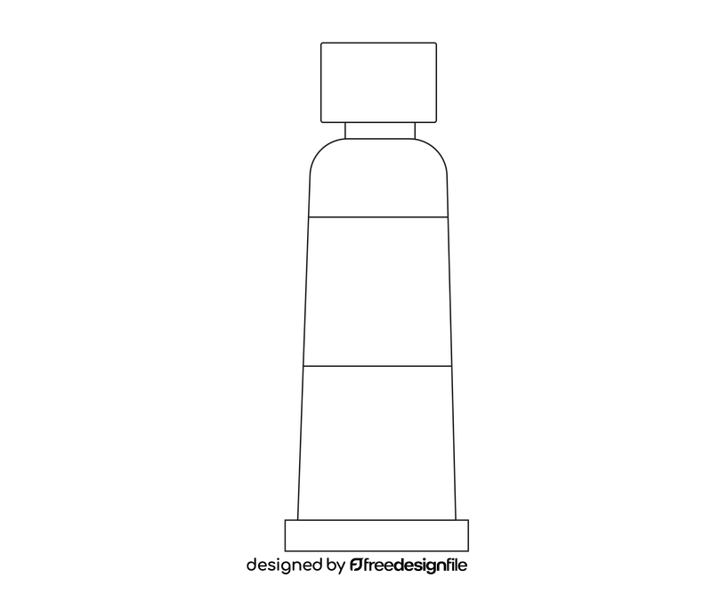 Painting tube black and white clipart