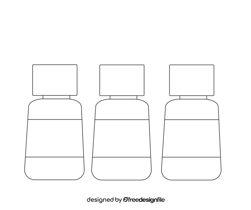 Set of color tubes black and white clipart