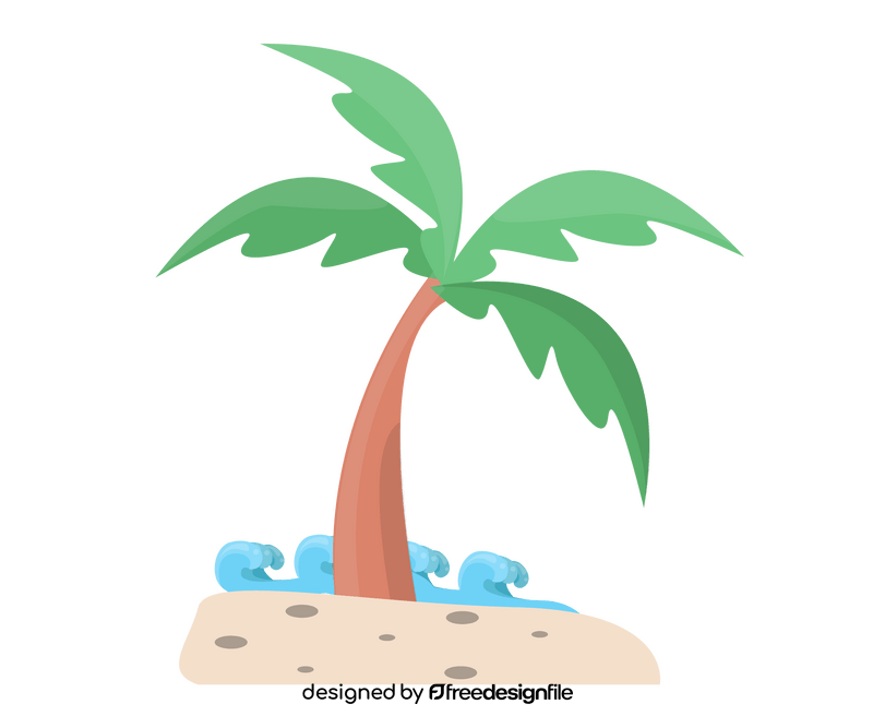 Beach palm tree illustration clipart