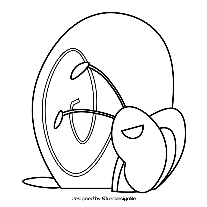 Cartoon snail happy black and white clipart