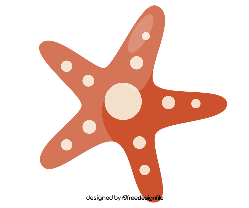 Red starfish drawing clipart