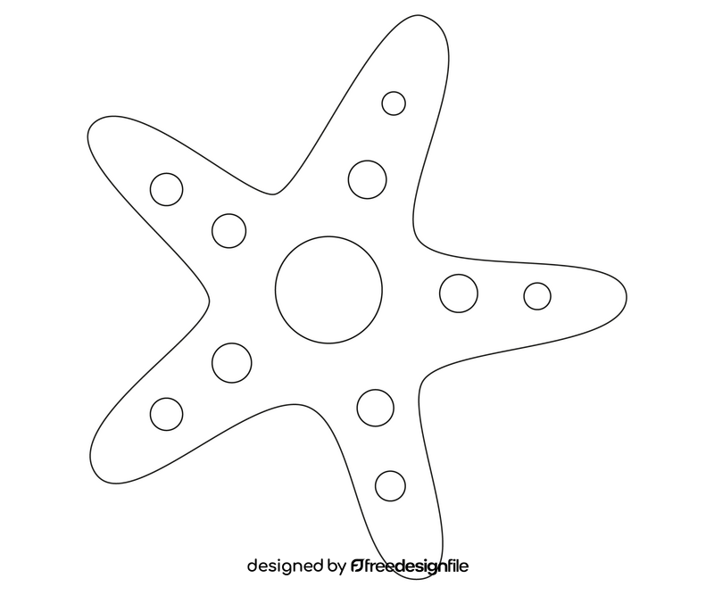 Starfish drawing black and white clipart