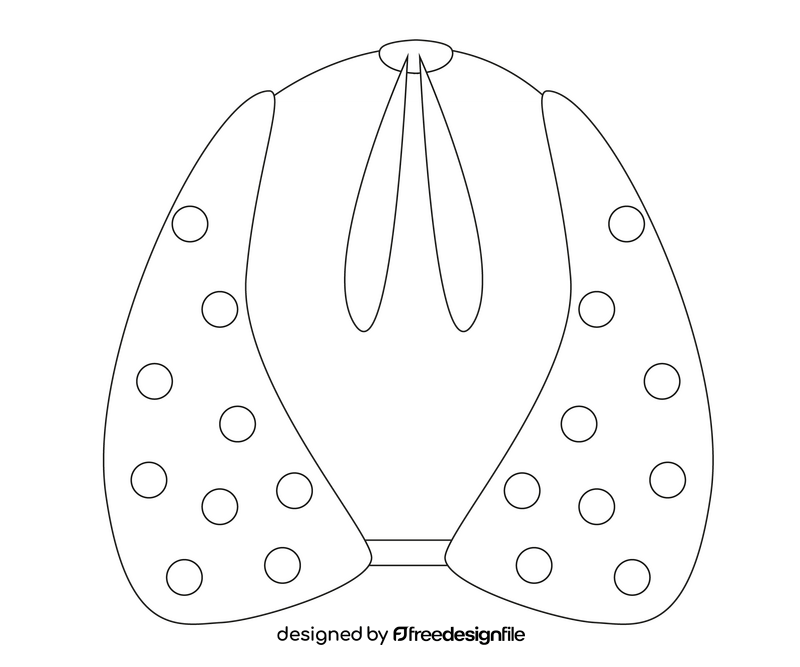 Beach swimsuit bra black and white clipart