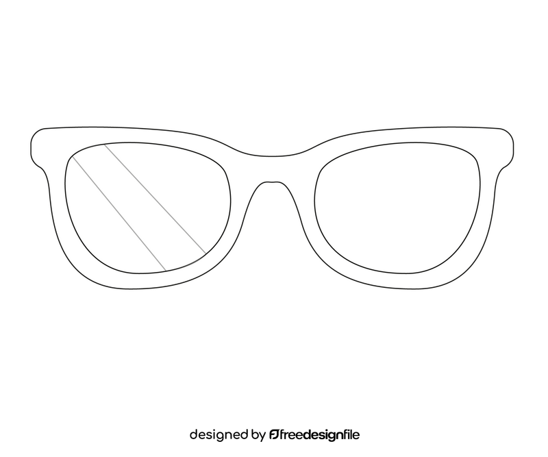 Sunglasses, eye glasses black and white clipart