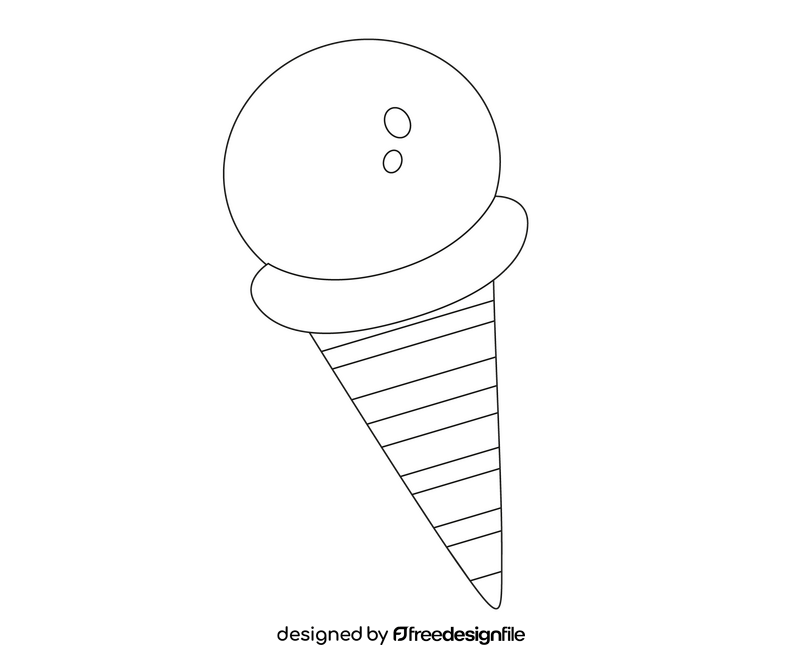 Ice cream illustration black and white clipart