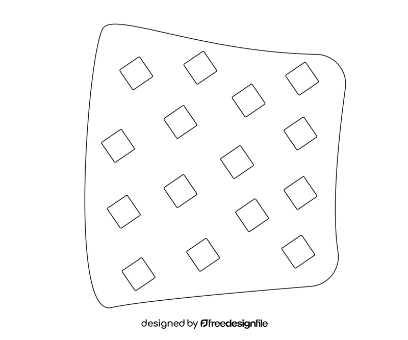 Bedroom pillow drawing black and white clipart