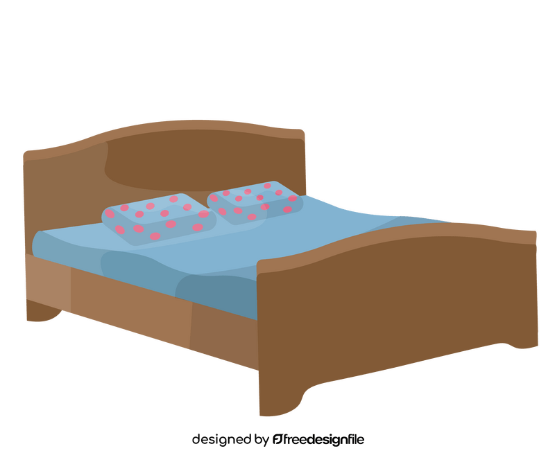 Cartoon double bed clipart