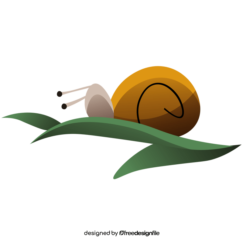 Snail on leaves clipart
