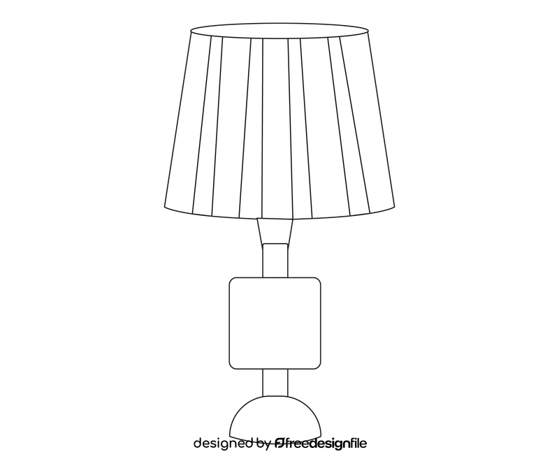 Bedroom lamp illustration black and white clipart