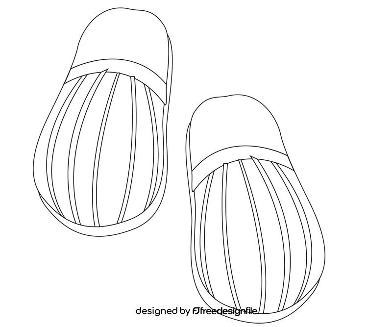 Bedroom slippers free black and white clipart