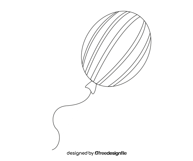 Cartoon balloon black and white clipart