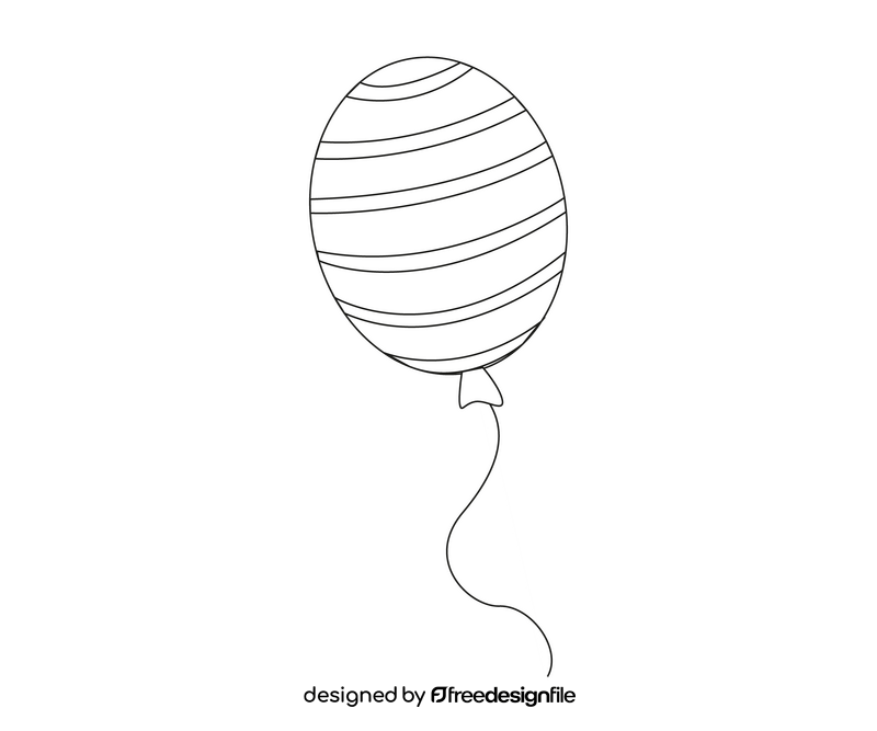 Birthday balloon black and white clipart