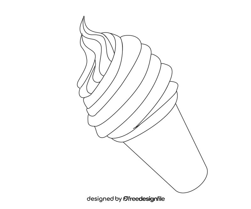 Free ice cream black and white clipart