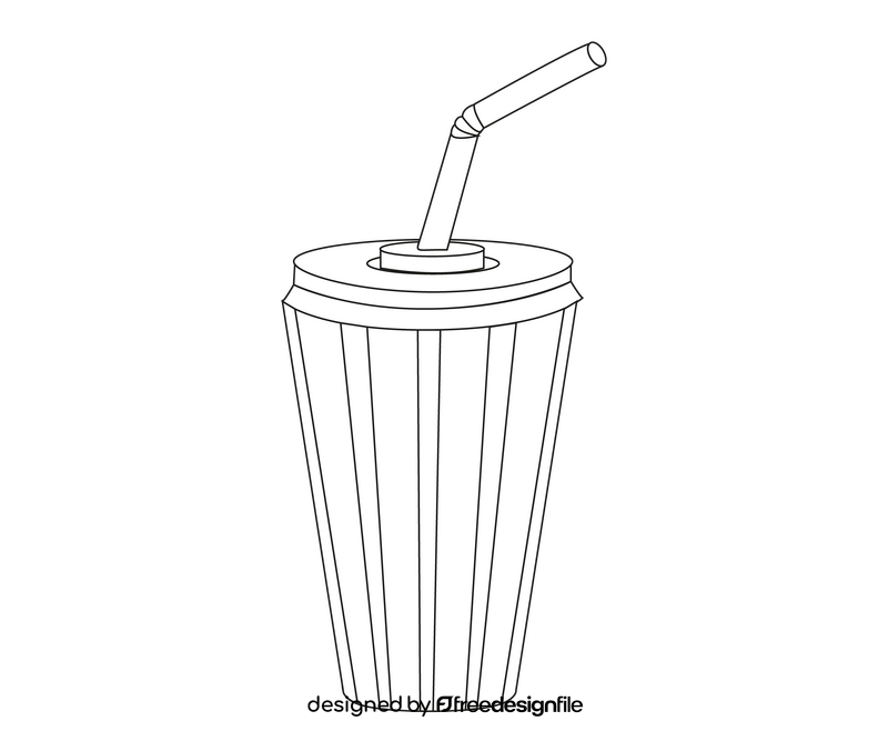 Cinema soda drink black and white clipart