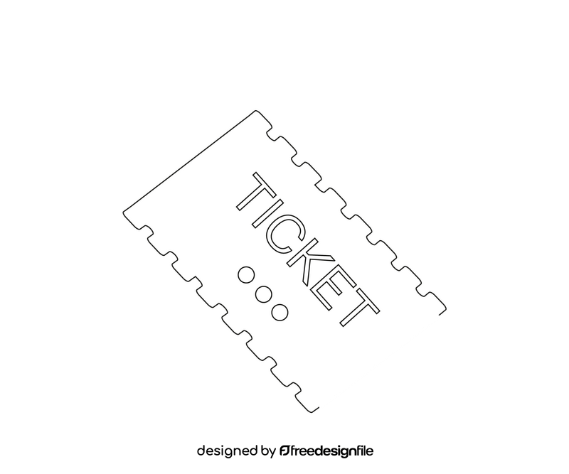 Cinema, theater ticket black and white clipart