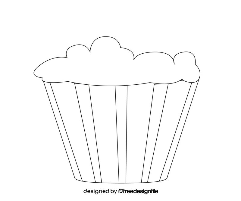 Cartoon cinema popcorn black and white clipart