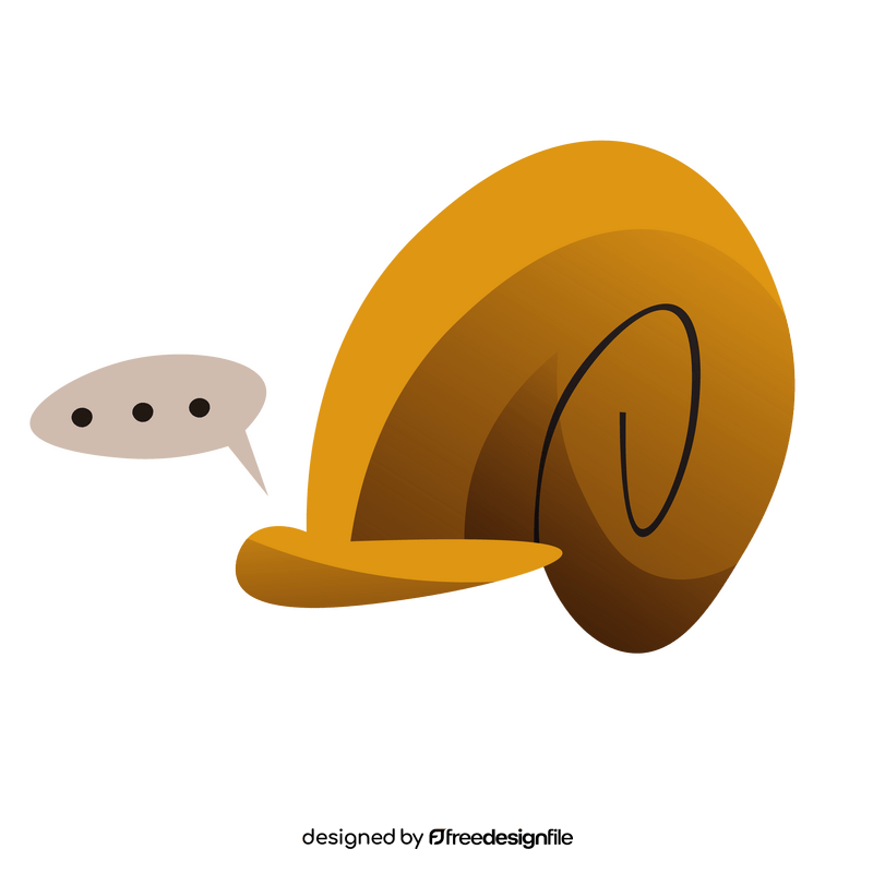 Snail hiding in shell clipart