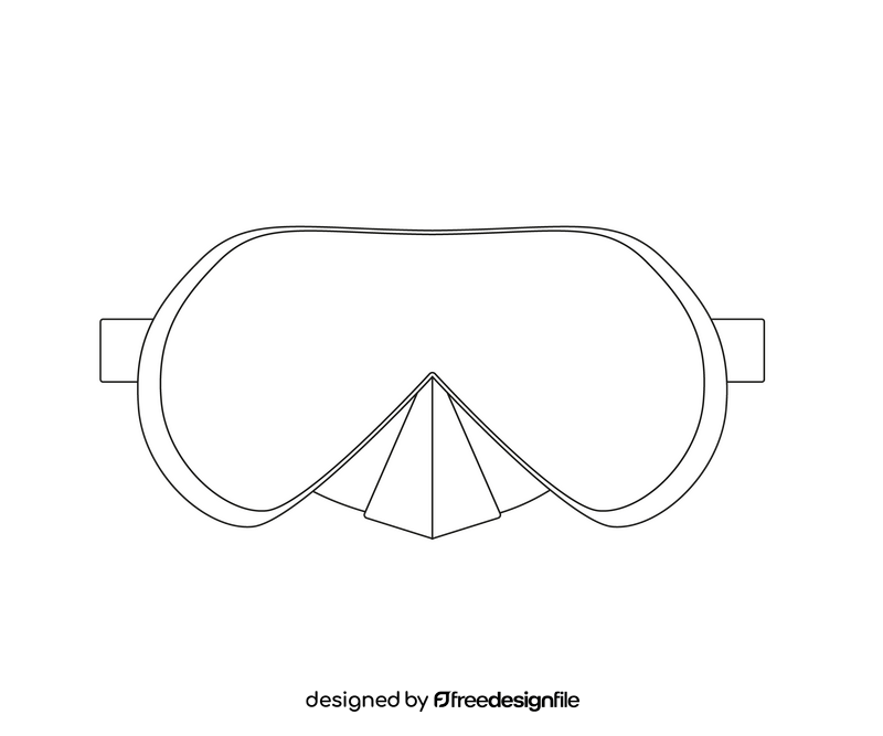 Cartoon snorkel mask black and white clipart