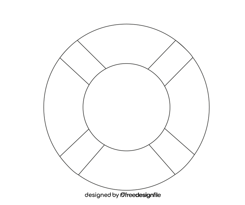 Life buoy ring illustration black and white clipart