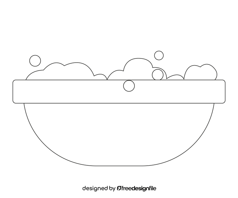 Bubble bath black and white clipart