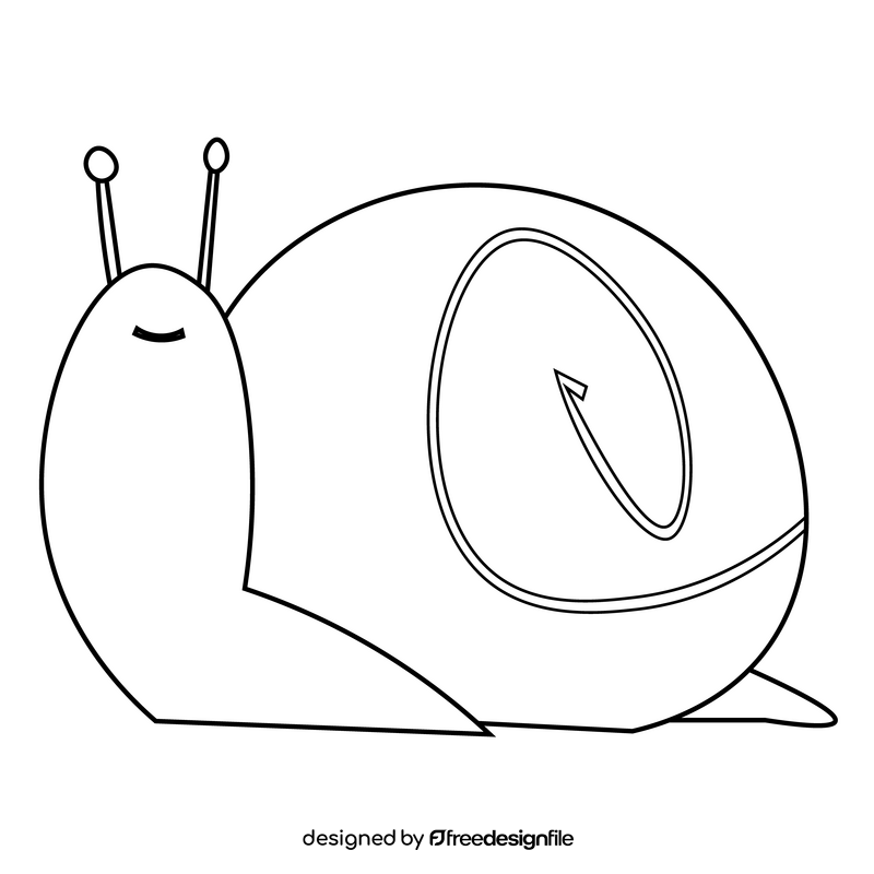 Snail black and white clipart