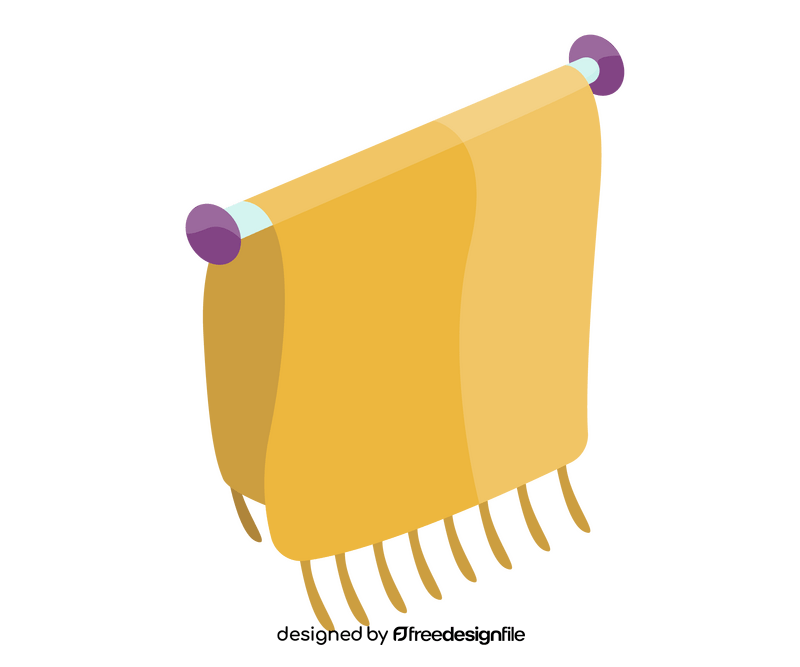 Yellow towel hanging clipart