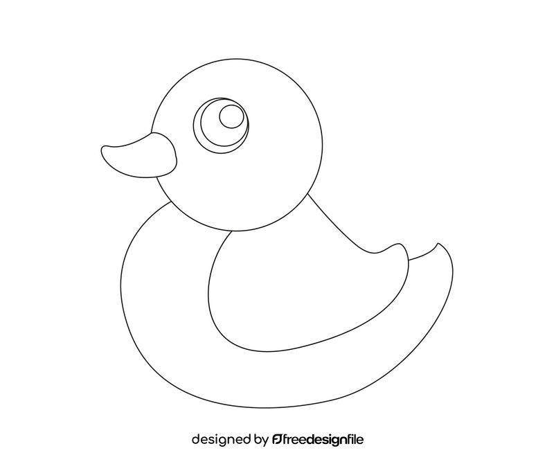 Rubber duck illustration black and white clipart