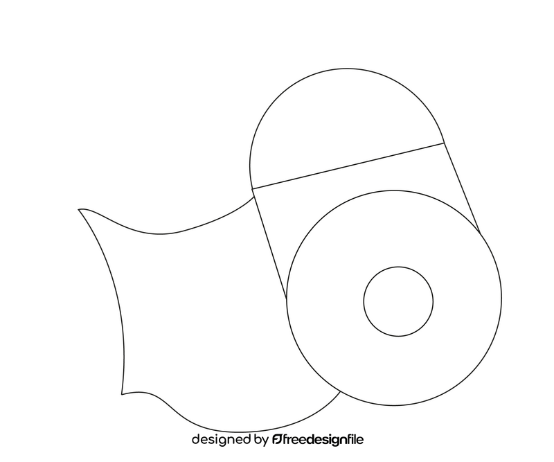 Paper towel roll black and white clipart