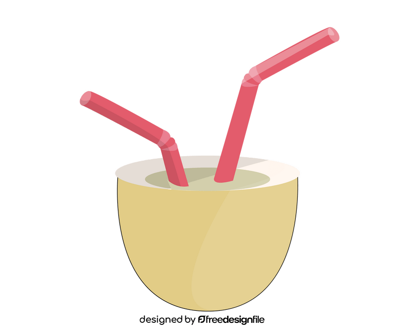 Exotic coconut cocktail clipart