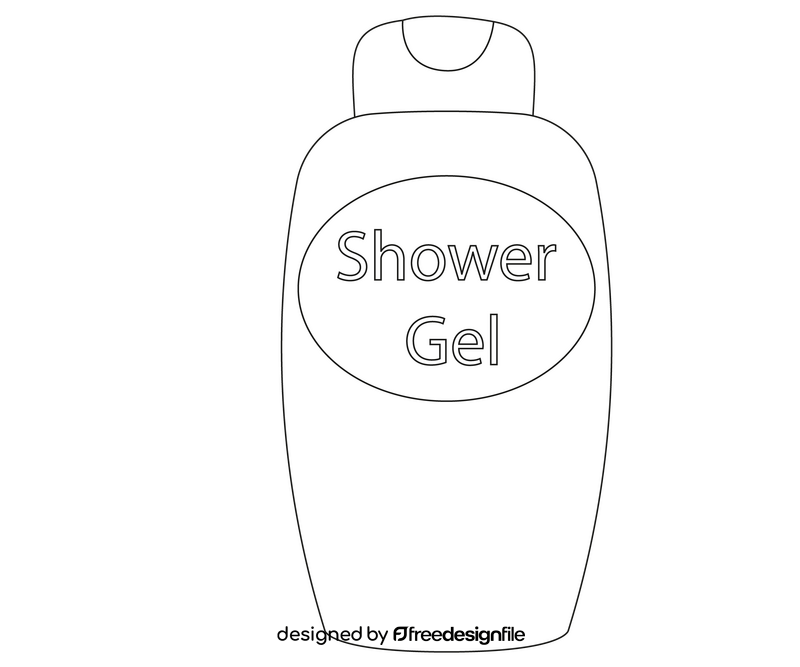 Shower gel black and white clipart