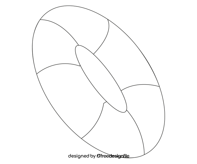 Swimming lifebuoy ring black and white clipart