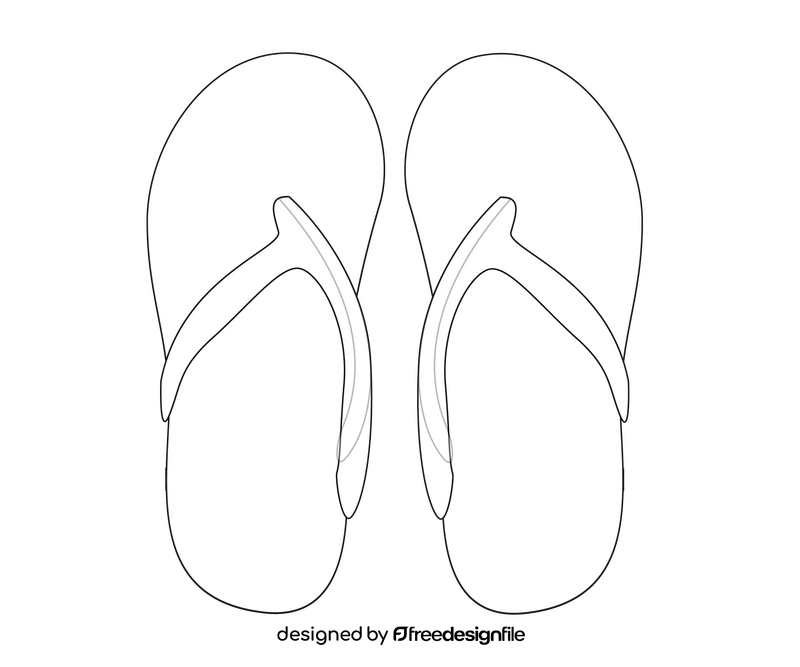 Summer sandals free black and white clipart vector free download