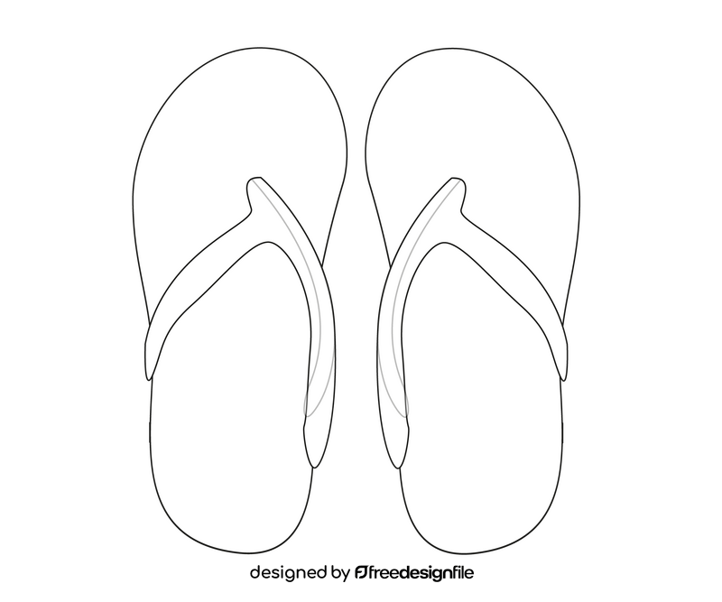 Summer sandals free black and white clipart