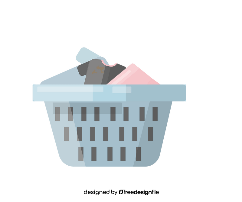 Clothes in laundry basket free clipart