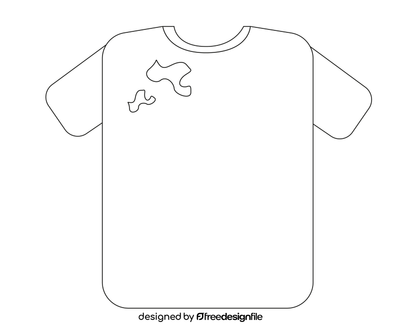 Free T shirt black and white clipart