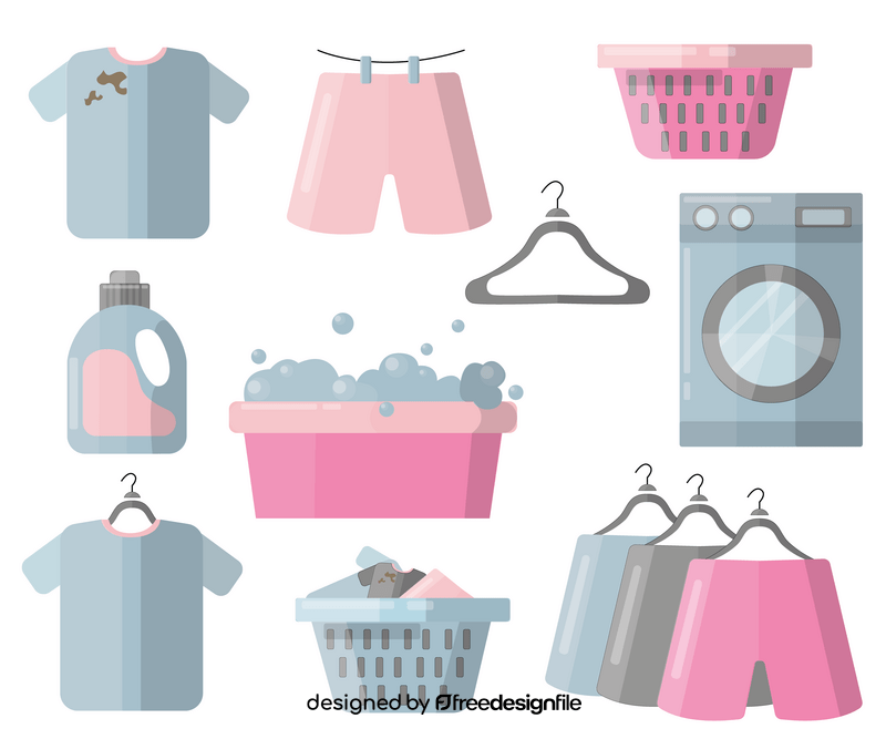Laundry set vector