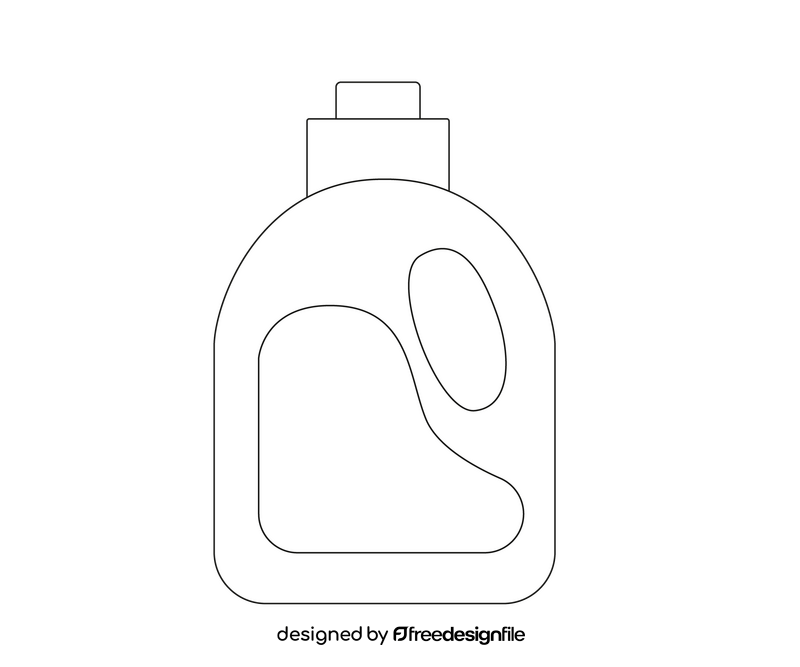 Laundry detergent free black and white clipart