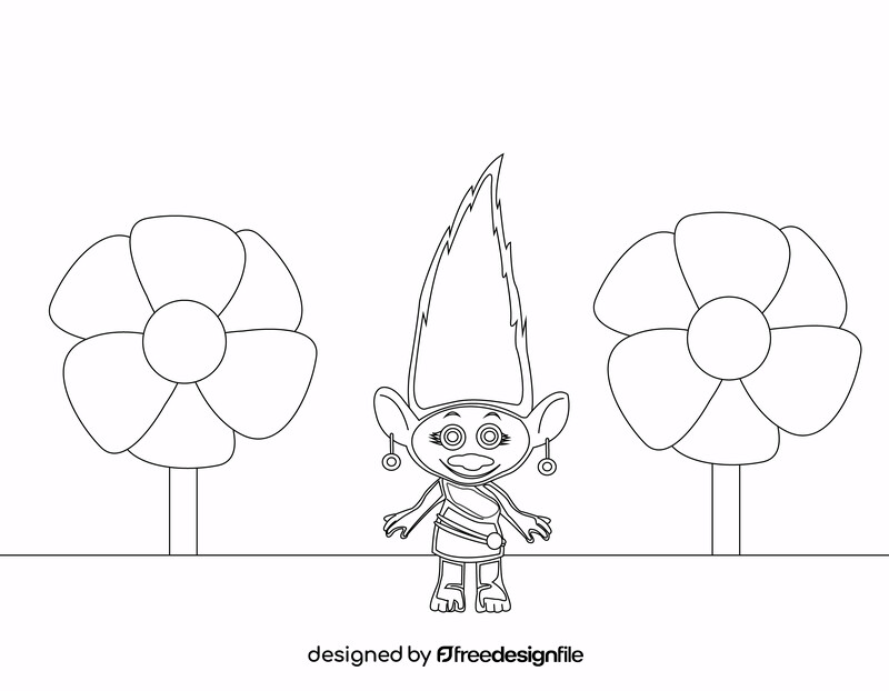 Trolls cartoon black and white vector