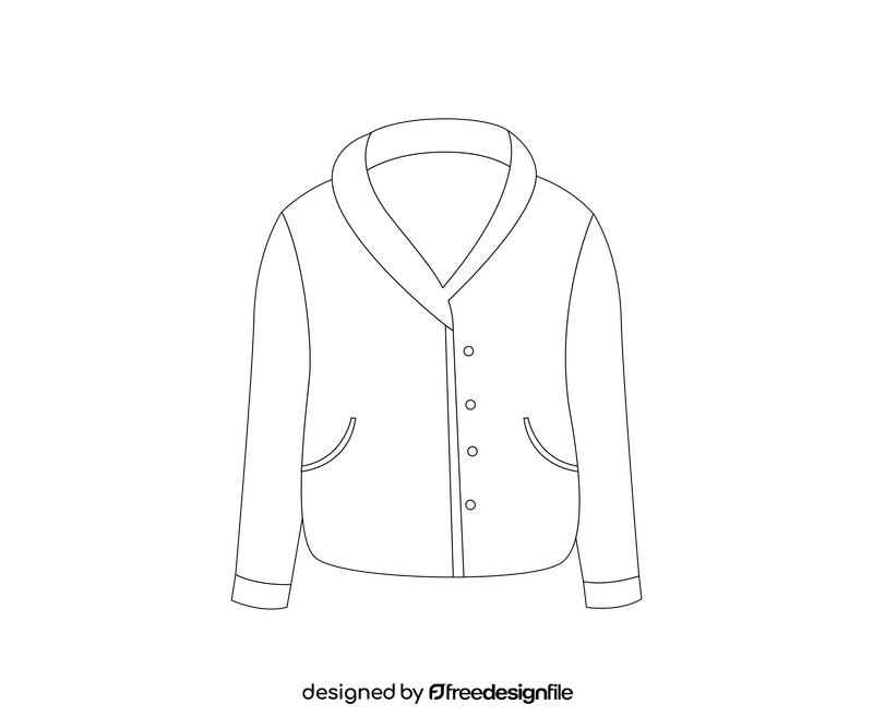 Men jacket cartoon black and white clipart vector free download