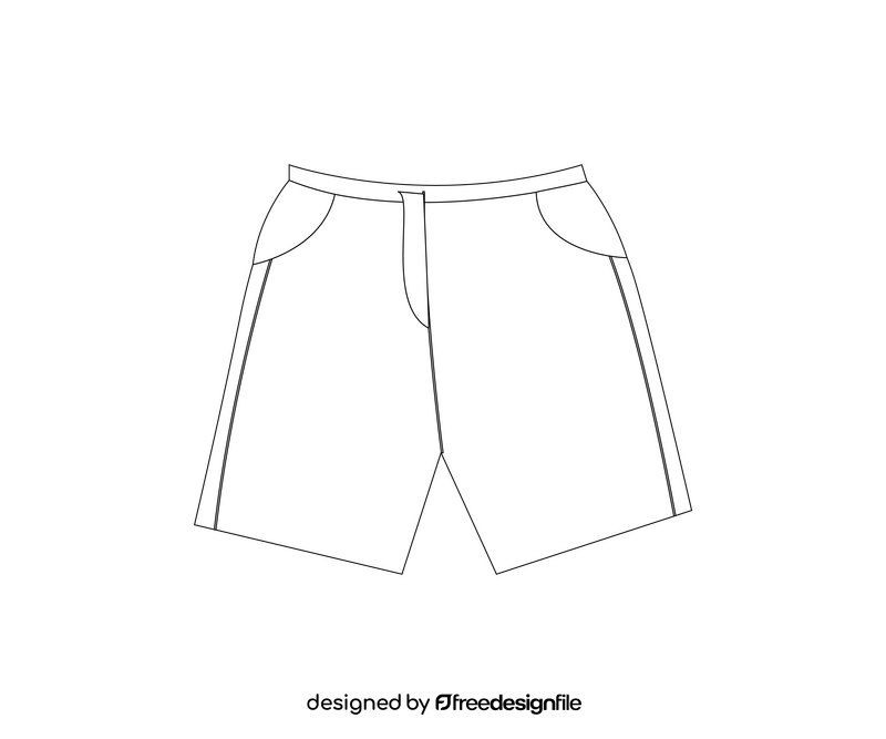 Men shorts illustration black and white clipart