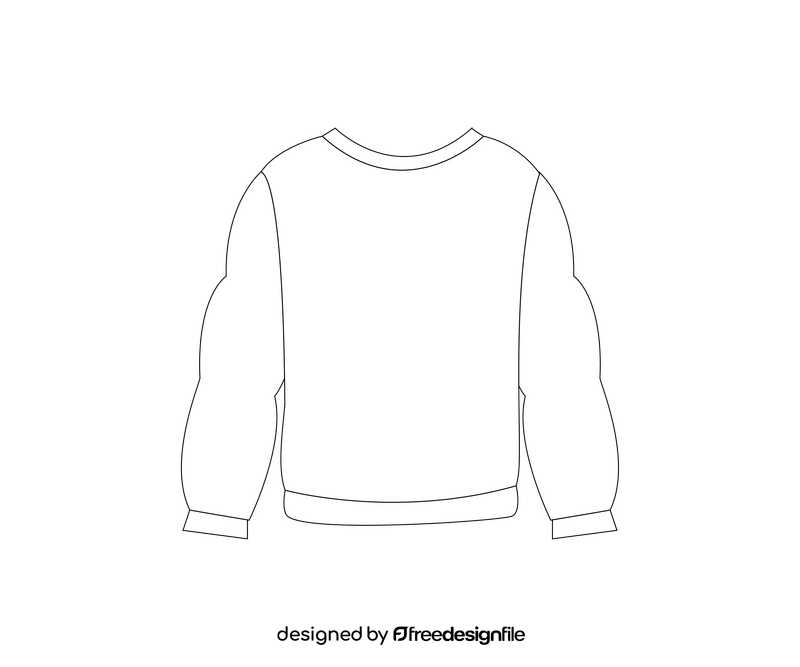 Sweatshirt drawing black and white clipart