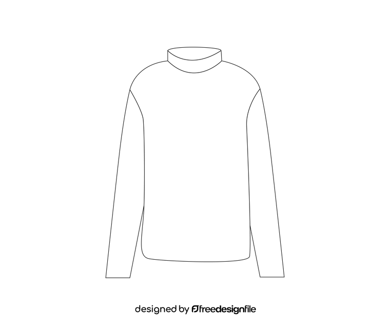 Men turtleneck black and white clipart