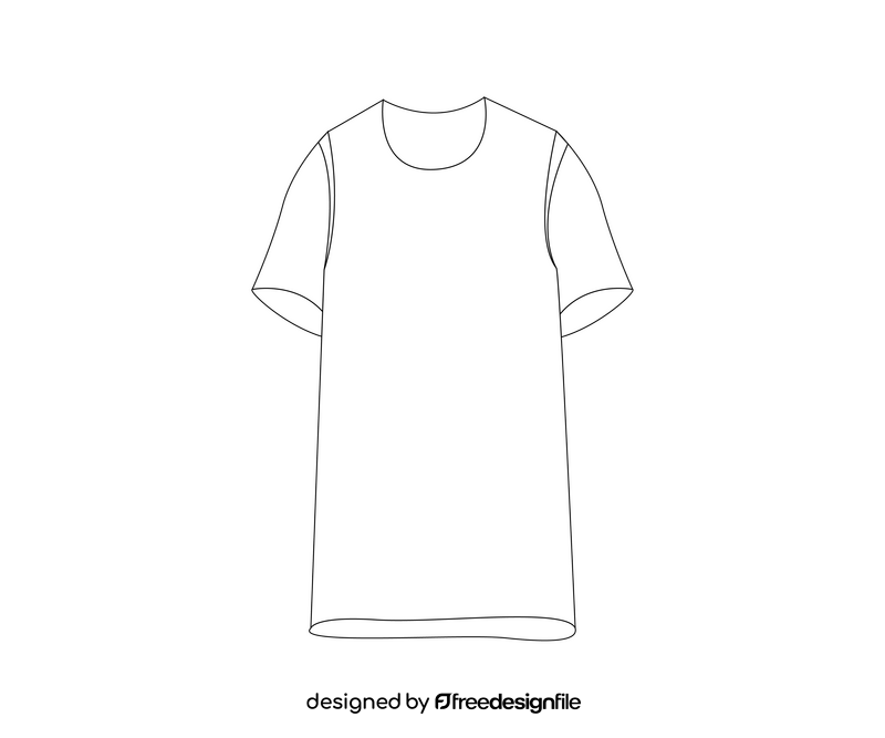 T shirt cartoon black and white clipart